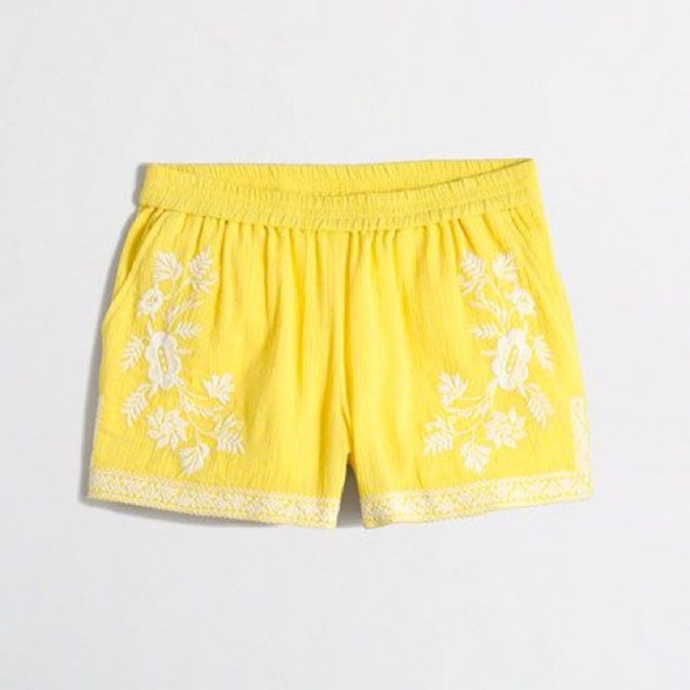 J Crew embroidered gauze shorts